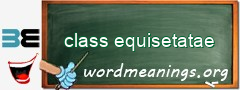 WordMeaning blackboard for class equisetatae